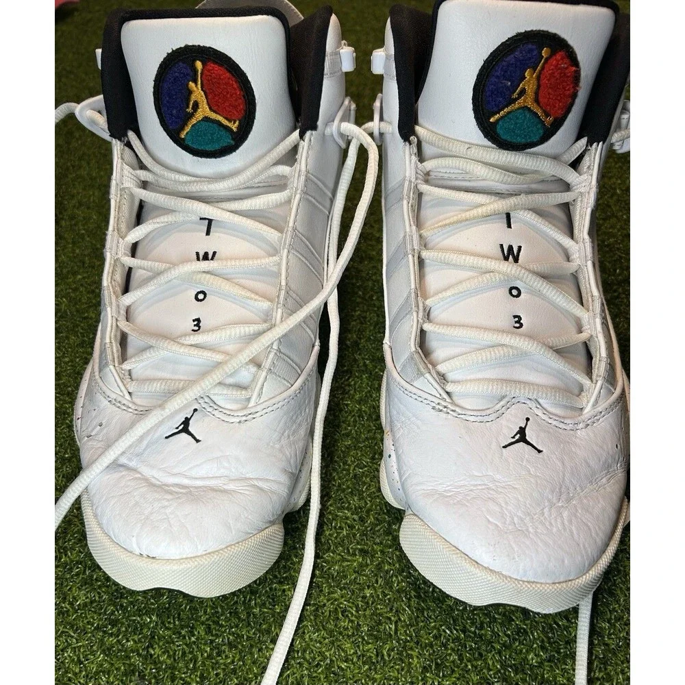 Air Jordan 6 Rings Confetti White Basketball Shoes 322992-100 Mens Size 9.5
